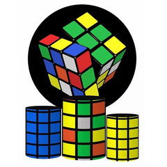 Lofaris Rubik Cube Party For Children Round Backdrop Kit