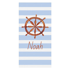 Lofaris Rudder Anchor Sailing Style Stripe Custom Beach Towel