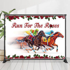 Lofaris Run For Roses Horse White Kentucky Derby Backdrop