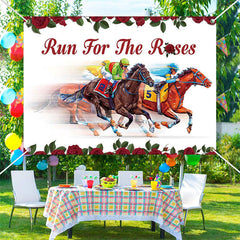 Lofaris Run For Roses Horse White Kentucky Derby Backdrop