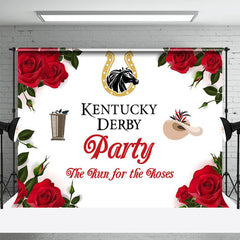 Lofaris Run For Roses White Kentucky Derby Party Backdrop