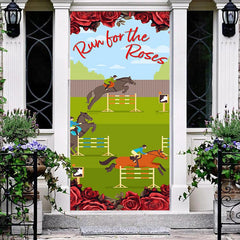 Lofaris Run For The Roses Kentucky Derby Cartoon Door Cover