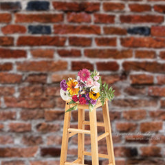 Lofaris Rural Rough Red Brick Wall Photoshoot Studio Backdrop