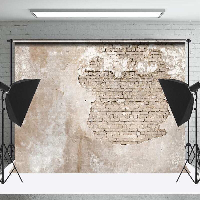 Lofaris Rural Weathered White Brick Wall Photoshoot Backdrop