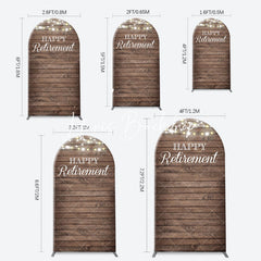 Lofaris Rustic Brown Wood Light Arch Retirement Backdrop