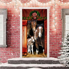 Lofaris Rustic Farm House Christmas Door Cover Decoration