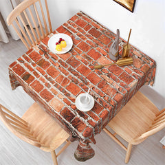 Lofaris Rustic Red Brick Wall Patterns Square Tablecloth