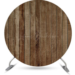 Lofaris Rustic Vintage Wood Wall Round Baby Shower Backdrop