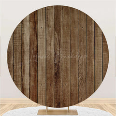 Lofaris Rustic Vintage Wood Wall Round Baby Shower Backdrop