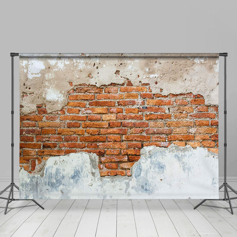 Lofaris Rustic Weathered Red Brick Portrait Photo Backdrop