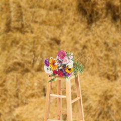 Lofaris Rustic Yellow Hay Autumn Backdrop For Photo Booth