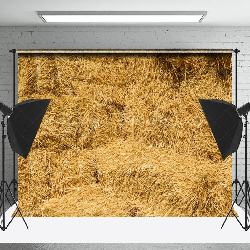 Lofaris Rustic Yellow Hay Autumn Backdrop For Photo Booth