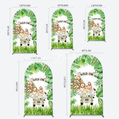 Lofaris Safari Animals Plant Wild One Birthday Arch Backdrop