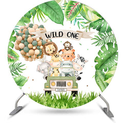 Lofaris Safari Forest Wild One Round 1st Birthday Backdrop