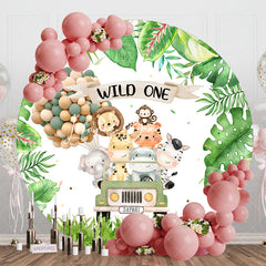 Lofaris Safari Forest Wild One Round 1st Birthday Backdrop