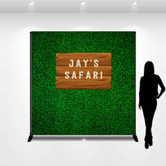 Lofaris Safari Green Grass Personalized Birthday Backdrop