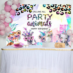 Lofaris Safari Party Animals Leopard Print Birthday Backdrop