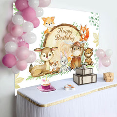 Lofaris Safari Wild Animals Green Birthday Party Backdrop