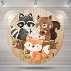 Lofaris Safari Wild Cute Animal Birthday Round Backdrop