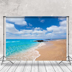 Lofaris Sandy Beach Blue Sky Coastal Summer Photo Backdrop