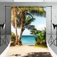 Lofaris Sandy Beach Palm Trees Sweep Summer Photo Backdrop