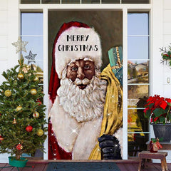 Lofaris Santa Claus Canvas Christmas Door Cover Decoration