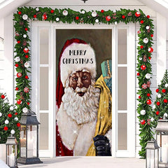 Lofaris Santa Claus Canvas Christmas Door Cover Decoration