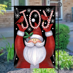 Lofaris Santa Claus Joy Candy Cane Christmas Garden Flag