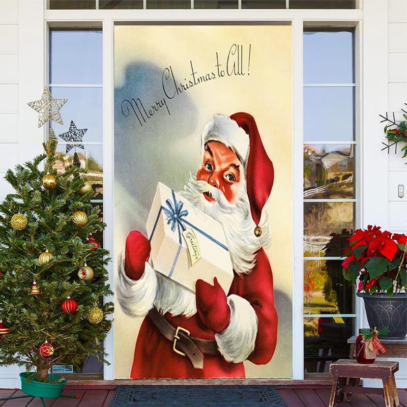 Lofaris Santa Claus Presents Painting Christmas Door Cover