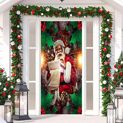 Lofaris Santa Claus Snowflake Leaves Christmas Door Cover