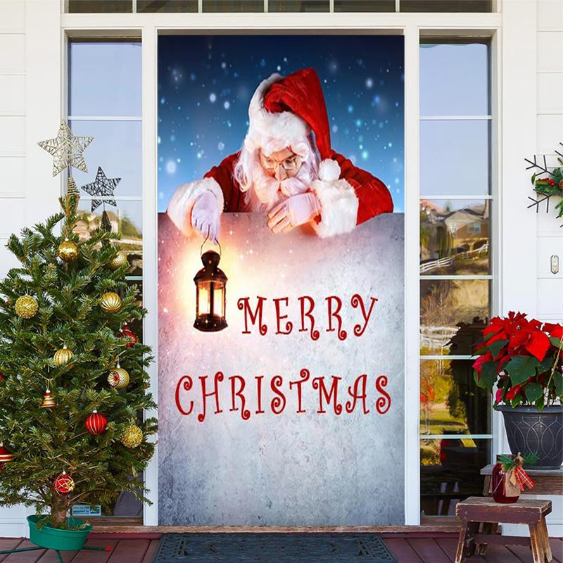 Lofaris Santa Claus Snowy Lamp Marry Christmas Door Cover