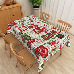 Lofaris Santa Deer Pine Tree Merry Christmas Kitchen Tablecloth