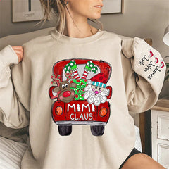 Lofaris Santa Elk Truck Mom Kids Custom Christmas Sweatshirt