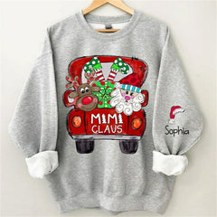 Lofaris Santa Elk Truck Mom Kids Custom Christmas Sweatshirt