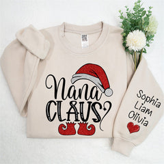 Lofaris Santa Hat Shoes Nana Kids Custom Christmas Sweatshirt