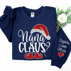 Lofaris Santa Hat Shoes Nana Kids Custom Christmas Sweatshirt