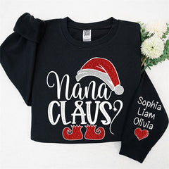 Lofaris Santa Hat Shoes Nana Kids Custom Christmas Sweatshirt