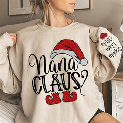 Lofaris Santa Hat Shoes Nana Kids Custom Christmas Sweatshirt