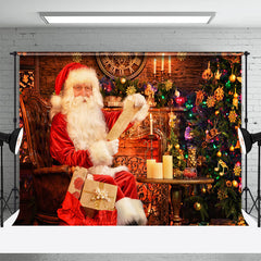 Lofaris Santa Reading Letter Real Scene Christmas Backdrop