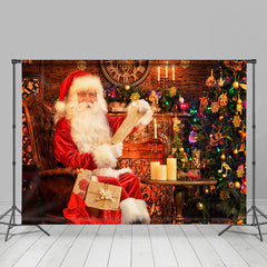 Lofaris Santa Reading Letter Real Scene Christmas Backdrop