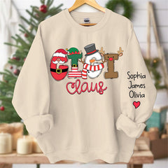 Lofaris Santa Scarf Mom And Kids Custom Christmas Sweatshirt