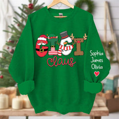 Lofaris Santa Scarf Mom And Kids Custom Christmas Sweatshirt