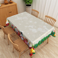 Lofaris Santa Snowman Snowflake Merry Christmas Tablecloth