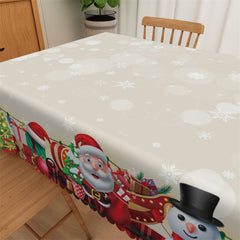 Lofaris Santa Snowman Snowflake Merry Christmas Tablecloth