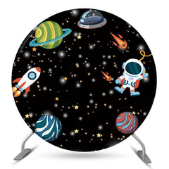 Lofaris Sapce Astronaut Planet Circle Backdrop For Party