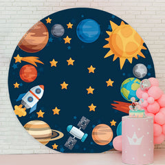 Lofaris Satellite Star Planet Theme Round Backdrop For Party