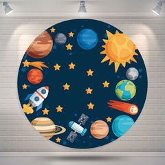 Lofaris Satellite Star Planet Theme Round Backdrop For Party