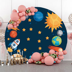 Lofaris Satellite Star Planet Theme Round Backdrop For Party