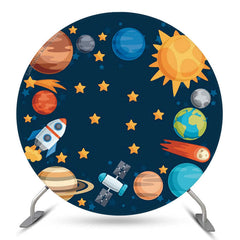 Lofaris Satellite Star Planet Theme Round Backdrop For Party