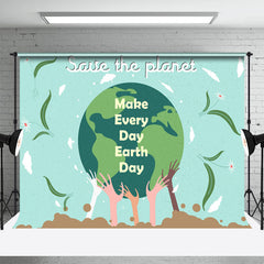 Lofaris Save The Planet Floral Green Earth Day Backdrop